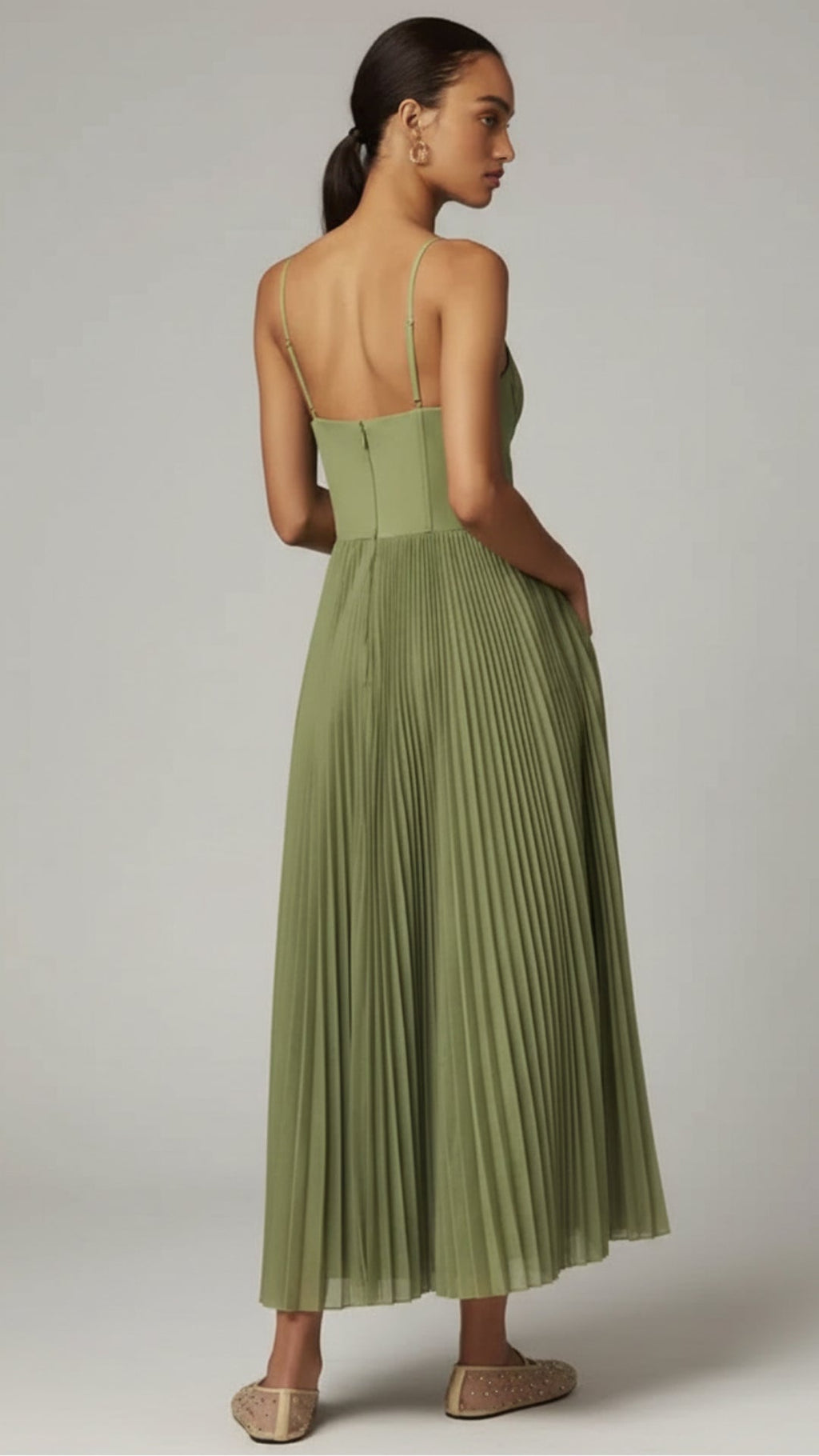 Florence | Women’s Corset Pleated Maxi Dress | Elegant Sculpted Silhouette for Special Occasions