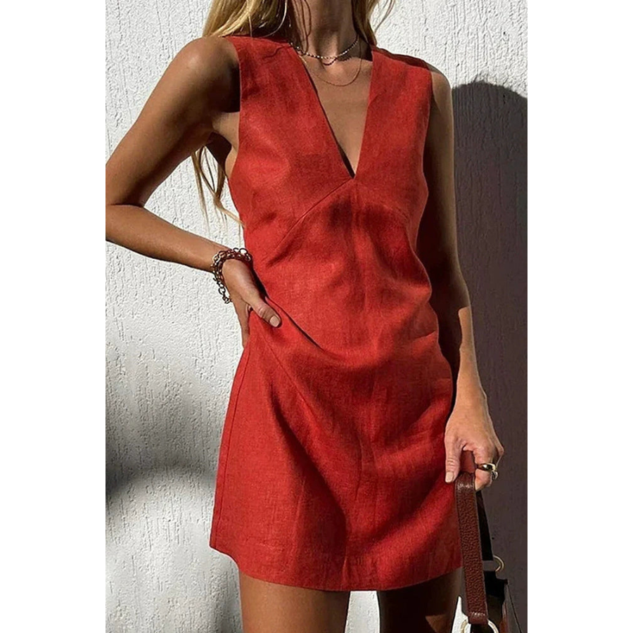 Kristina | Sleeveless V-Neck Mini Dress | Elegant and Modern