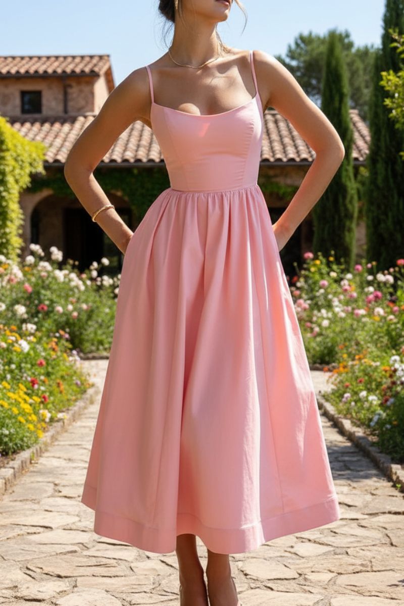 Megan | Women’s Sleeveless Cocktail Midi Dress | Timeless Elegance for Special Occasions