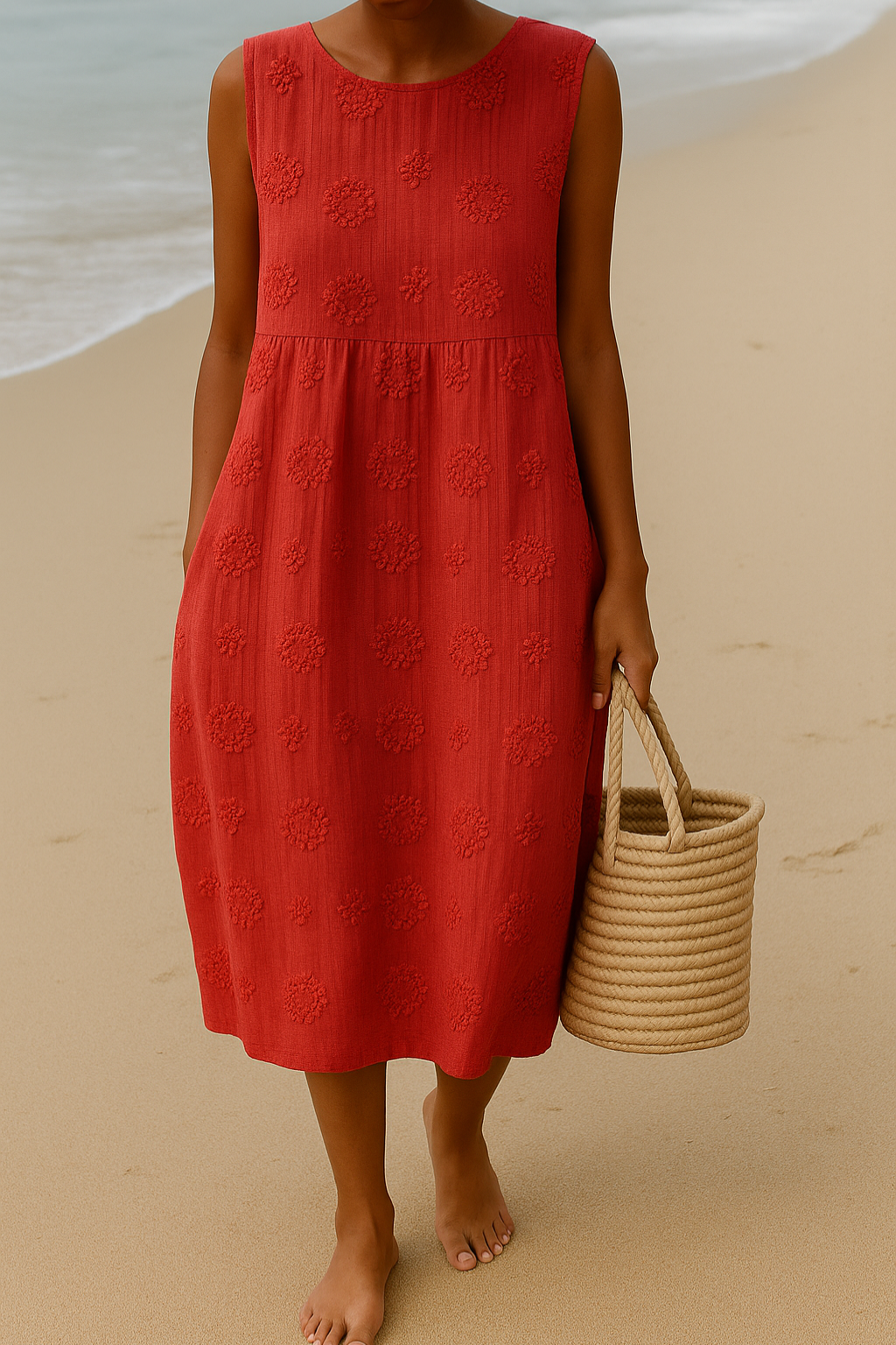 Erin | Women’s Sleeveless Midi Dress | Timeless Elegant Everyday Style