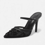 Mia | Embroidered Mesh Heels | Delicate and Refined