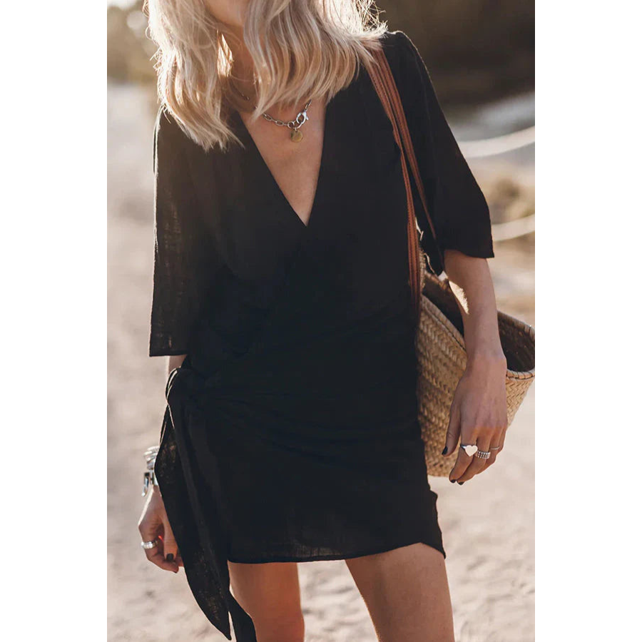 Irene | Knotted Wrap Mini Dress | Feminine and Flattering