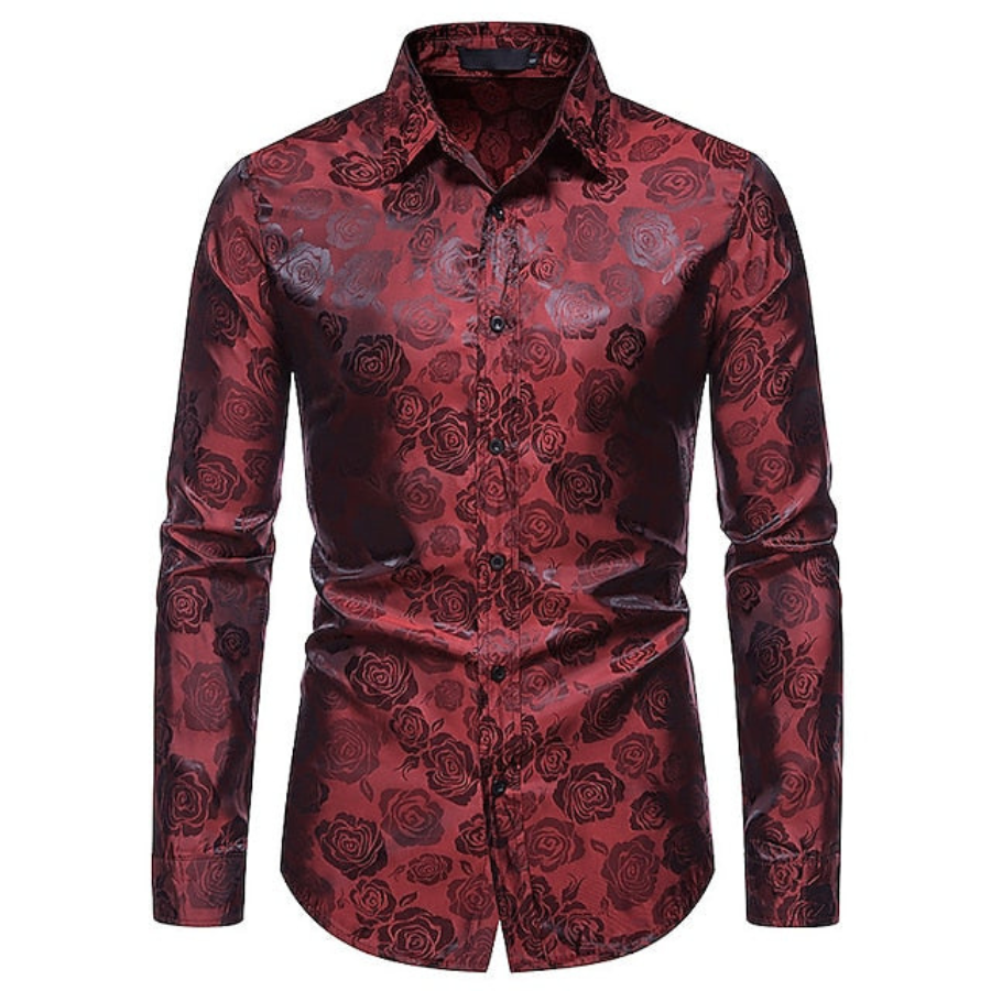 Alessio | Gloss Finish Long Sleeve Shirt | Refined and Modern
