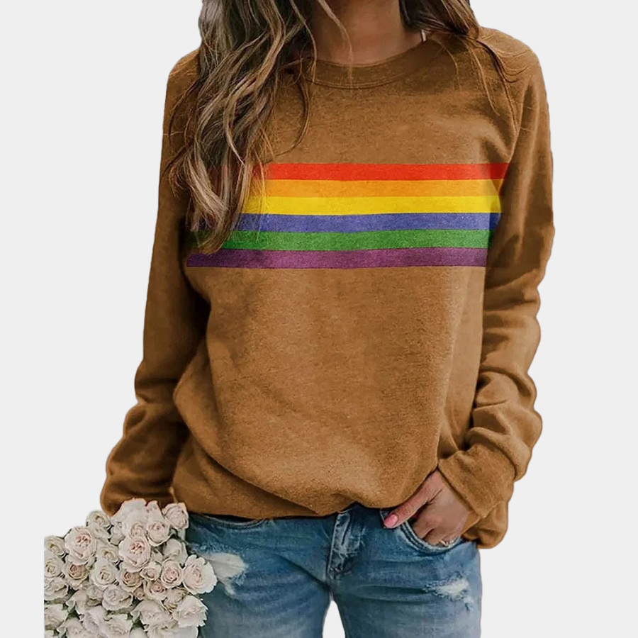 Poppy | Rainbow Stripe Sweatshirt | Soft and Playful