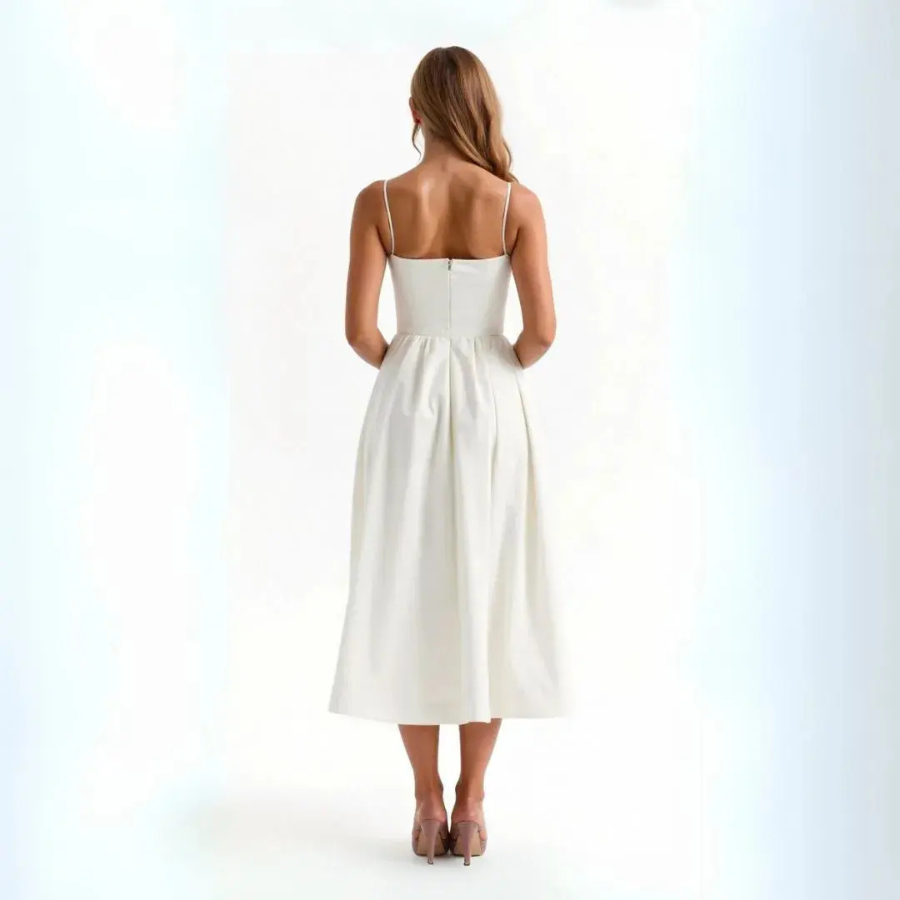 Liza | Spaghetti Strap Midi Dress | Effortless and Feminine
