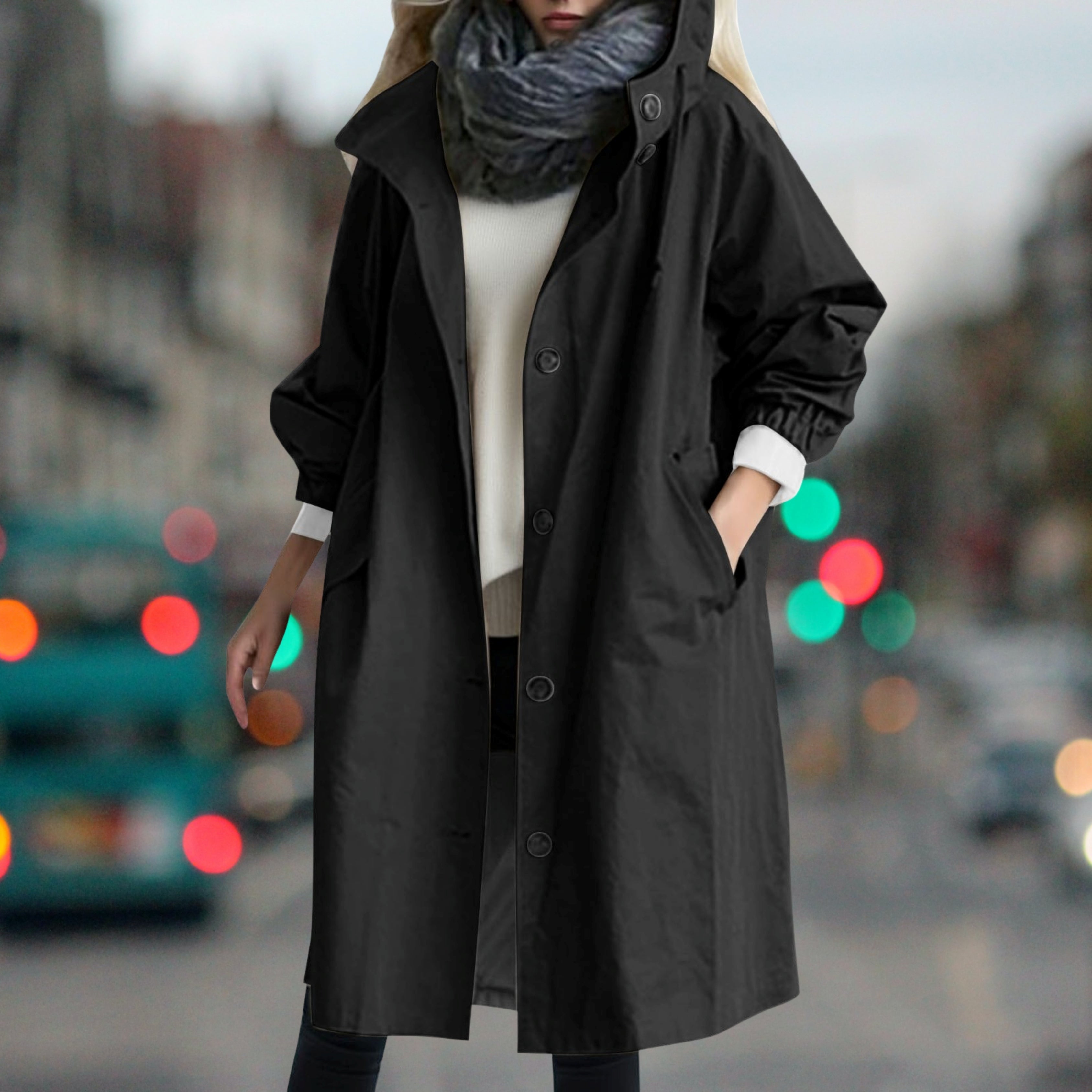 Clara | Women's Hooded Waterproof Rain Coat, Lightweight Windproof Jacket for Casual Wear