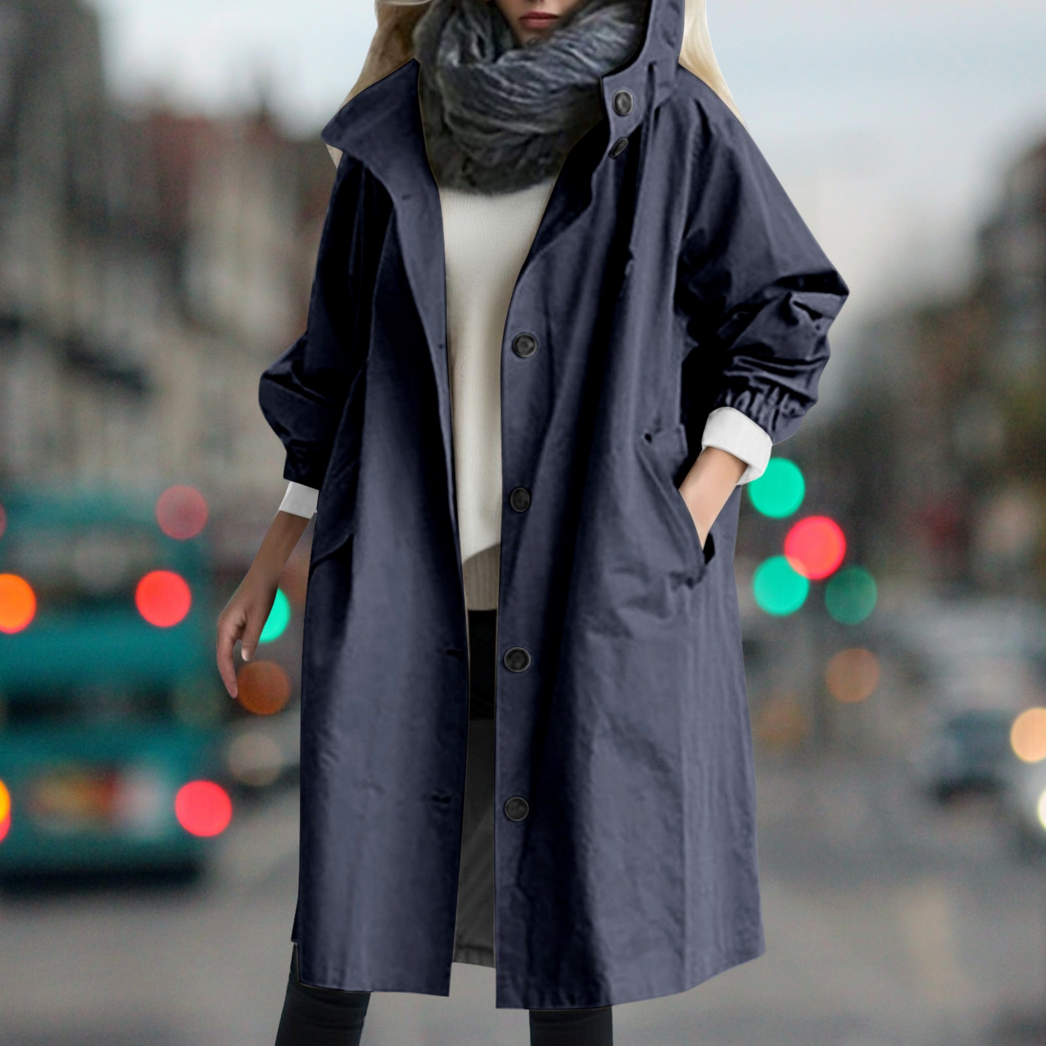 Clara | Women's Hooded Waterproof Rain Coat, Lightweight Windproof Jacket for Casual Wear