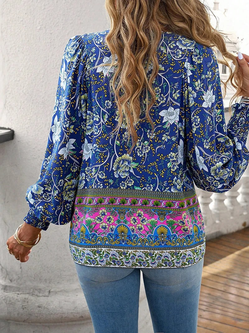 Julia | Women's Floral Boho Blouse | Free-Spirited and Elegant