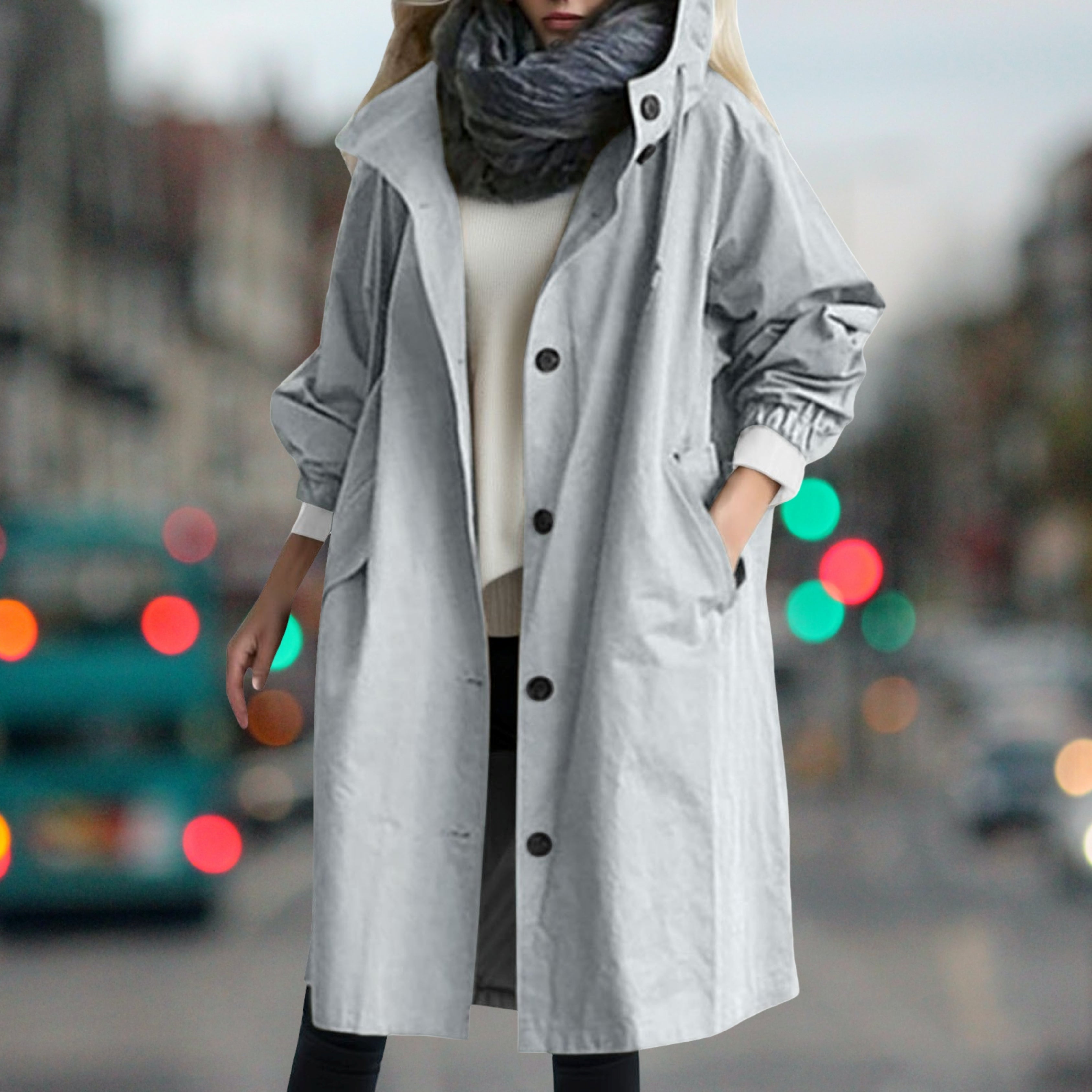 Clara | Women's Hooded Waterproof Rain Coat, Lightweight Windproof Jacket for Casual Wear
