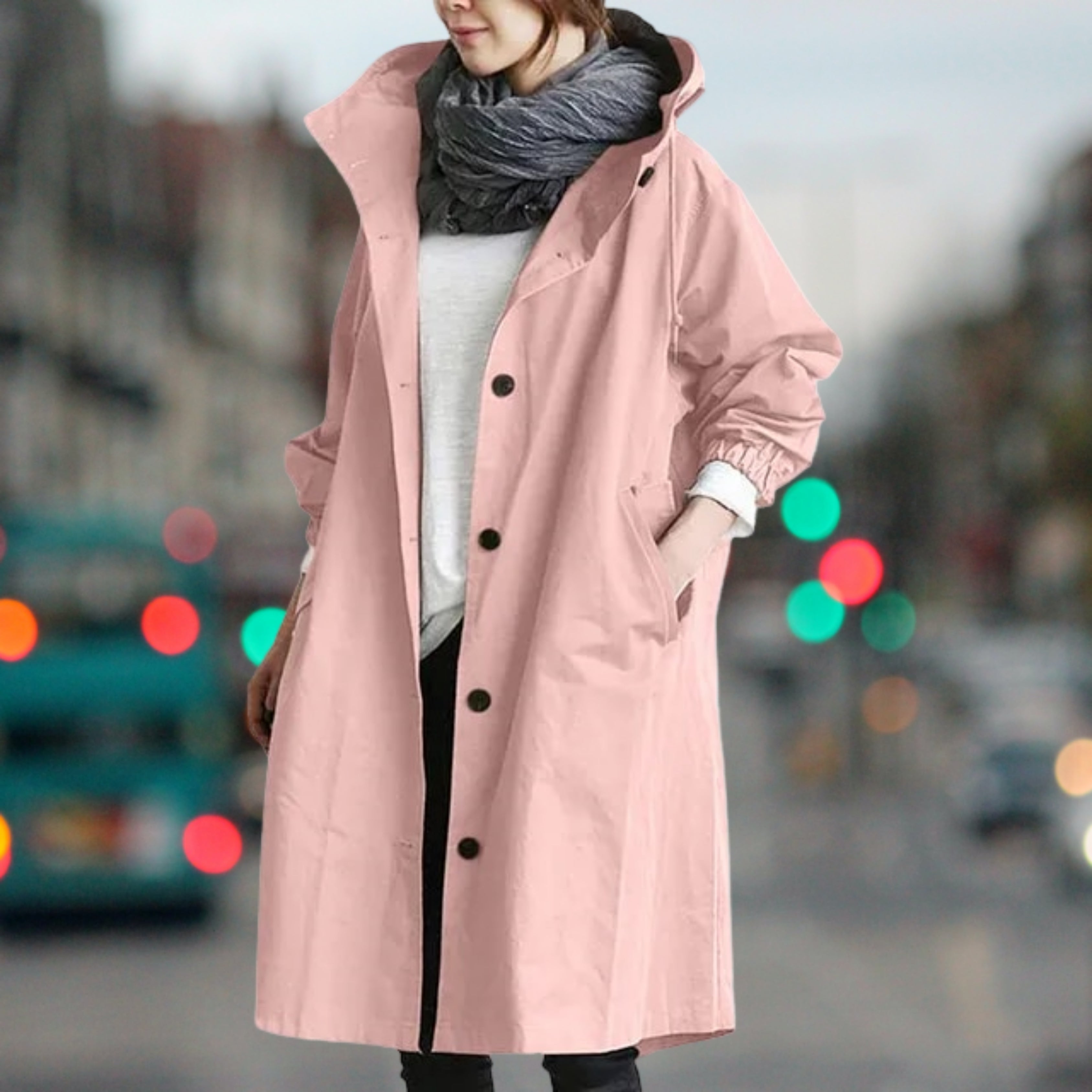 Clara | Women's Hooded Waterproof Rain Coat, Lightweight Windproof Jacket for Casual Wear