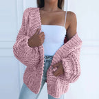 Romilly | Women's Chunky Knit Open Cardigan, Soft Oversized Layering Sweater for Casual wear
