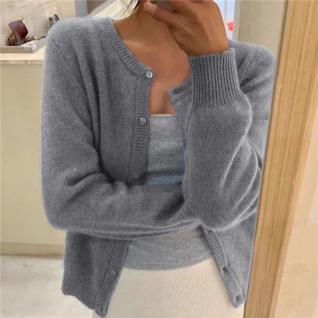 Ottilie | Women's Button Front Knit Cardigan, Soft Knit Button-Up Sweater – Casual Everyday