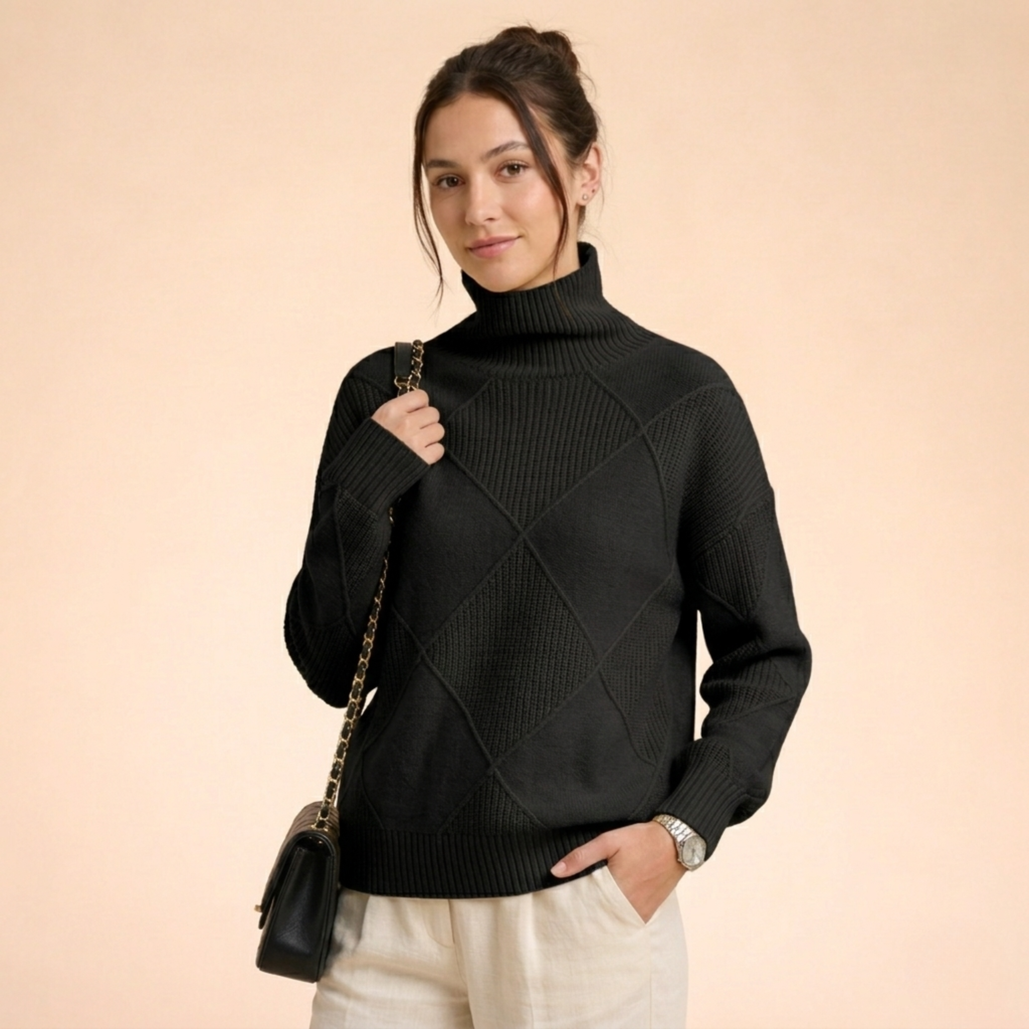 Aurelia | Women's Turtleneck Cashmere Sweater, Luxury Soft Knit Winter Pullover