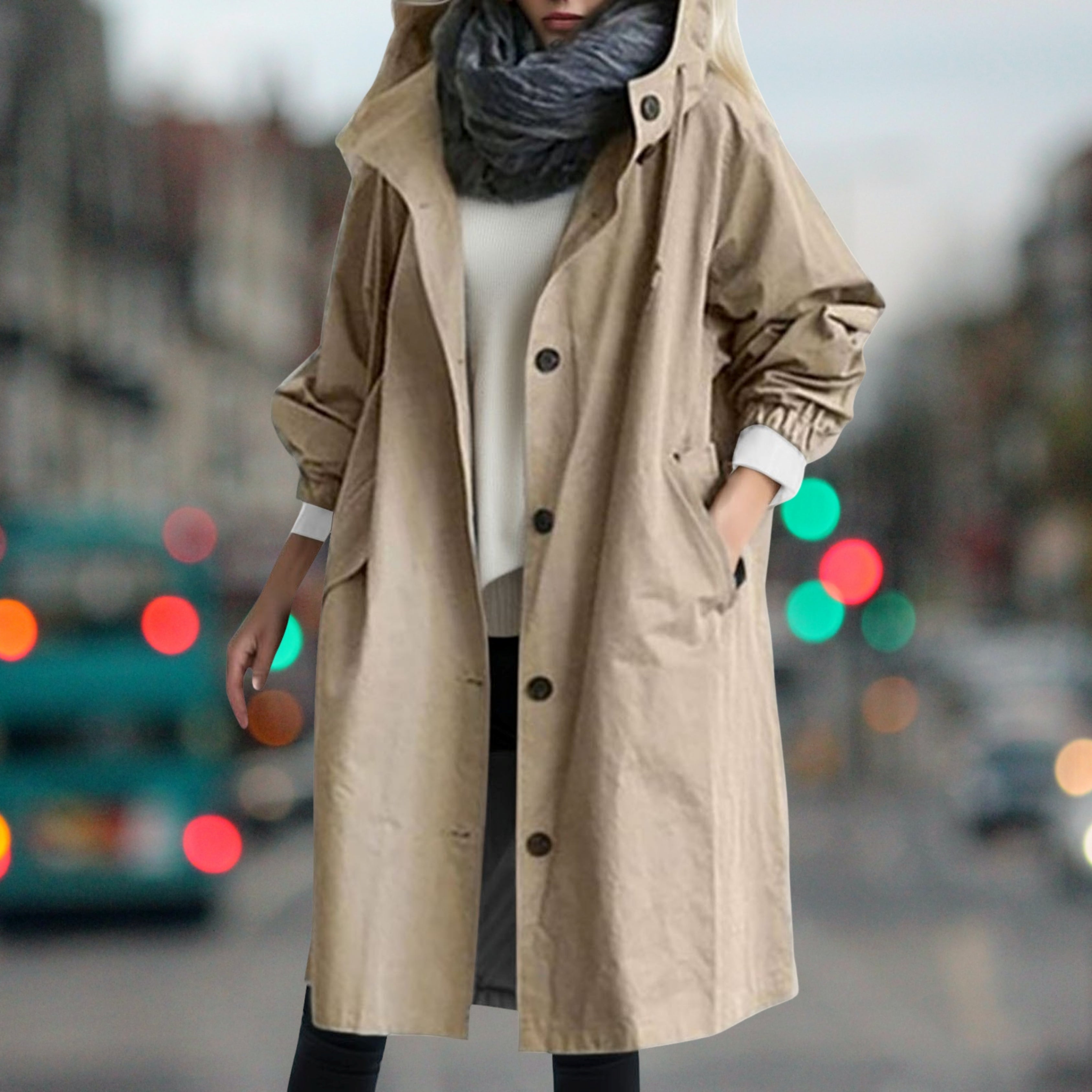 Clara | Women's Hooded Waterproof Rain Coat, Lightweight Windproof Jacket for Casual Wear