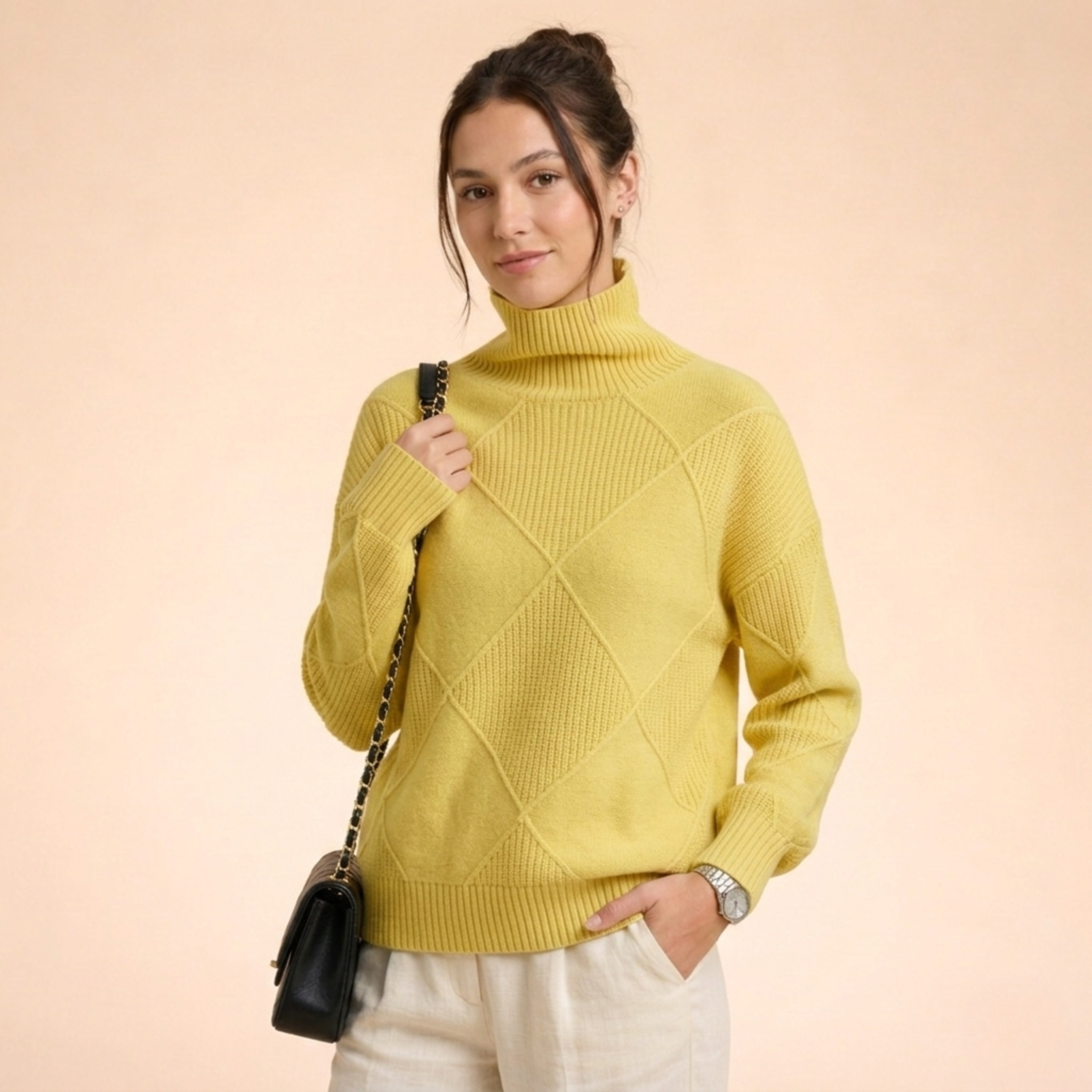 Aurelia | Women's Turtleneck Cashmere Sweater, Luxury Soft Knit Winter Pullover