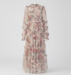 Willow | Women’s Floral Mock Neck Maxi Dress | Elegant Flowing Romantic Silhouette