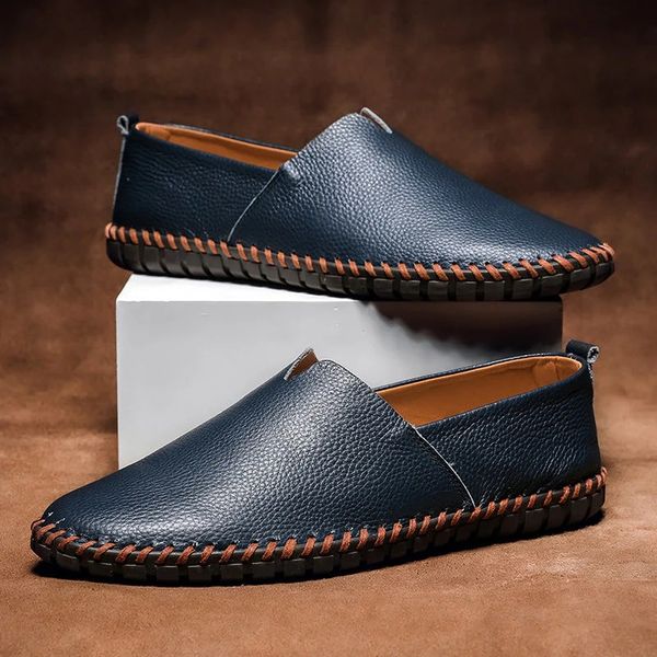 Thomas | Men’s Pebbled-Grain Leather Loafers | Rugged and Refined Elegance