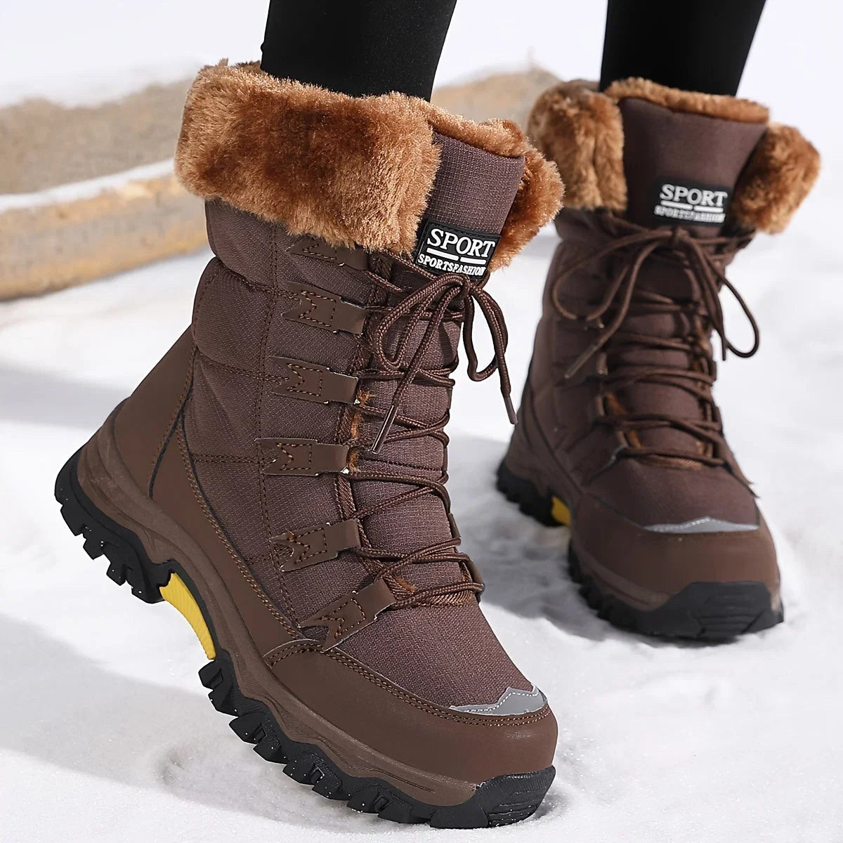Charlotte | Women's Faux Fur Snow Boots, Cushioned Winter Boots for Cold Weather