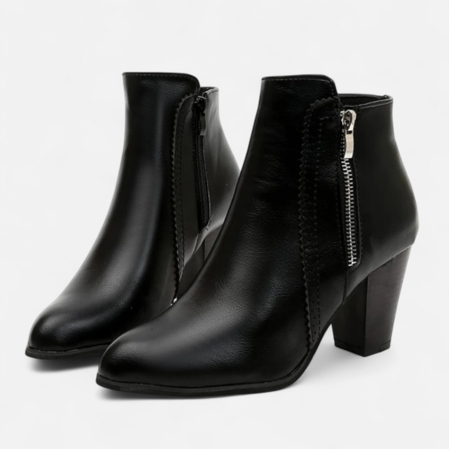 Nora | Retro Zip-Heel Boots | Stylish and Confident