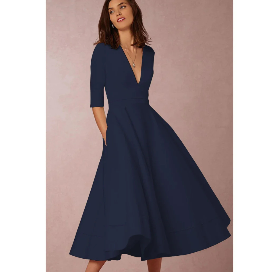 Cordelia | Women’s Retro Midi Evening Dress | Vintage Elegance with Modern Charm