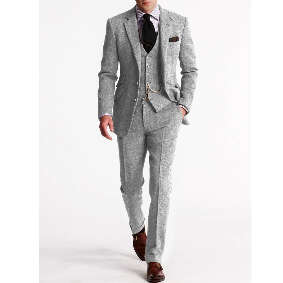 Luis | Three-Piece Tweed Suit | Classic and Tailored