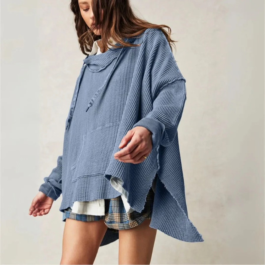 Juliet | Oversized Waffle-Knit Hoodie | Relaxed Warmth with Textured Style