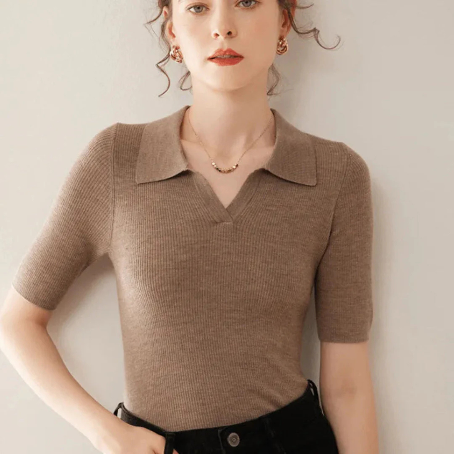 Anya | 100% Cashmere Polo Knit | Luxurious Comfort with Timeless Style