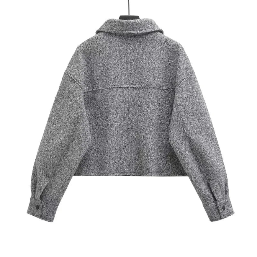 Rita | Cropped Zip-Up Wool Jacket | Tailored Warmth with Modern Edge