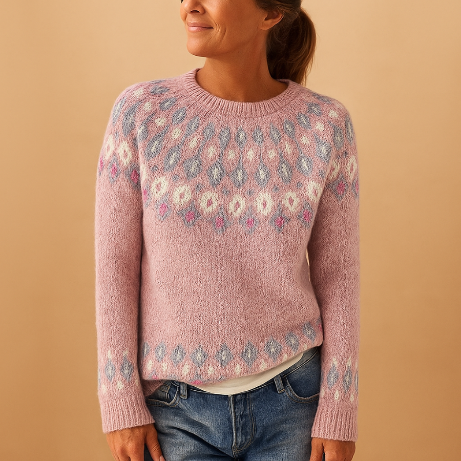 Lucy | Patterned Wool Jumper | Warm and Distinctive
