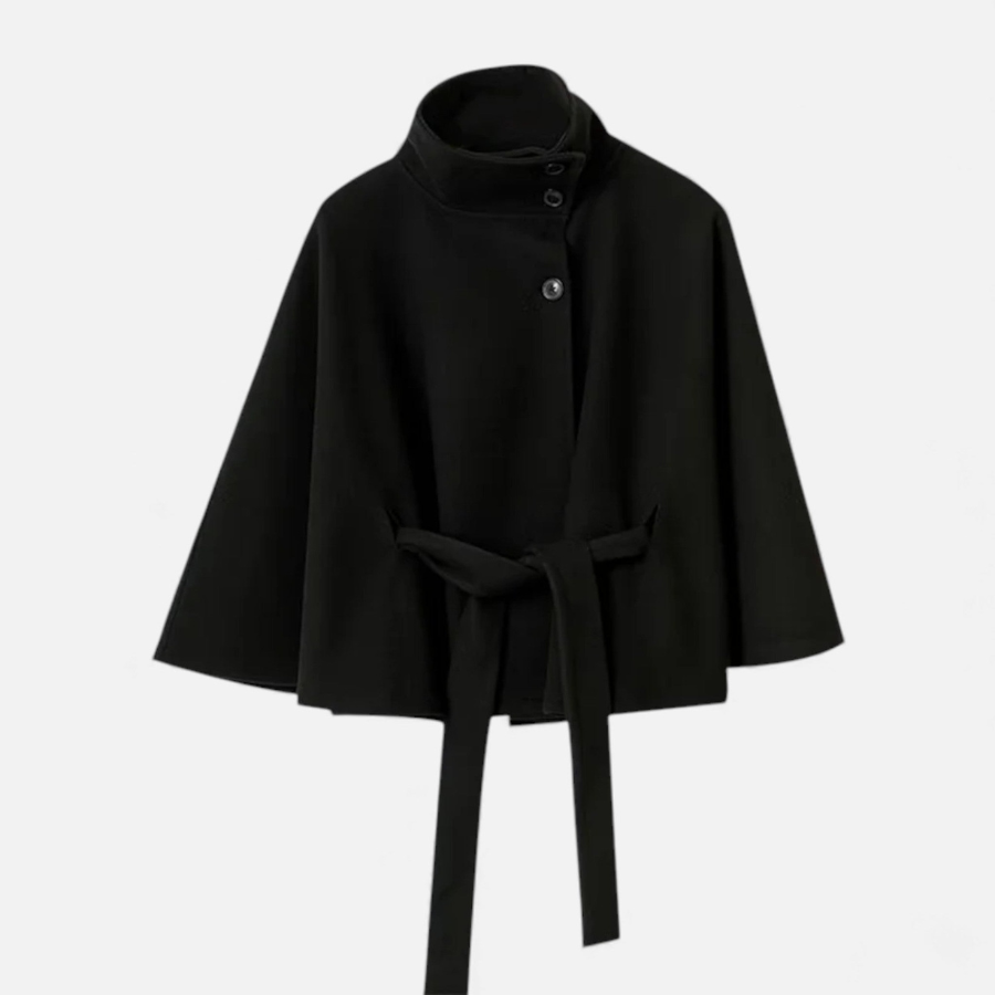 Camila | Short Belted Cape Coat | Modern and Elegant