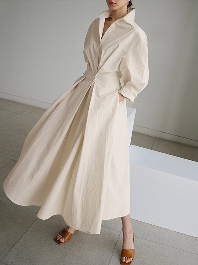 Sophia | Women’s Long Sleeve Maxi Shirt Dress | Effortless Elegance with Modern Shirt Styling