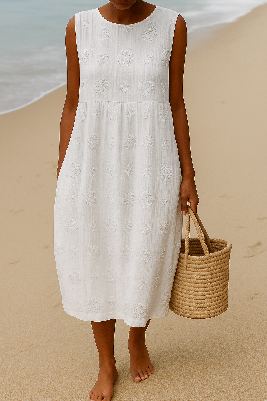 Erin | Women’s Sleeveless Midi Dress | Timeless Elegant Everyday Style