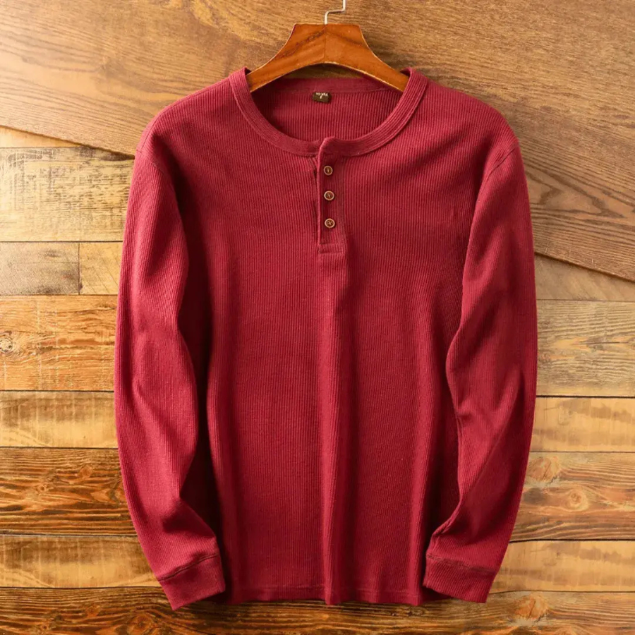 Miles | Men's Cotton Henley Shirt | Casual and Refined