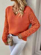 Hannah | Women's Lace Knit Sweater, Elegant Soft Pullover for Chic Casual Wear