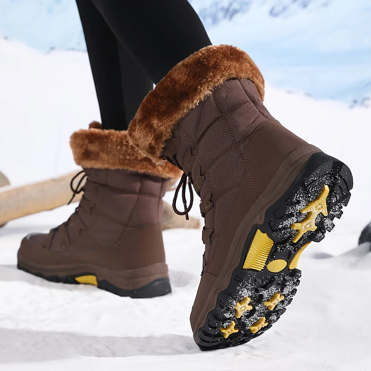 Charlotte | Women's Faux Fur Snow Boots, Cushioned Winter Boots for Cold Weather