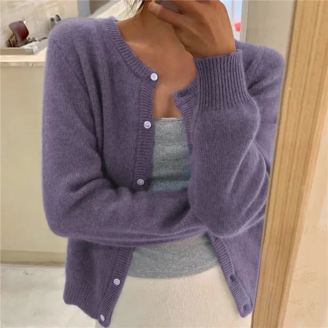 Ottilie | Women's Button Front Knit Cardigan, Soft Knit Button-Up Sweater – Casual Everyday