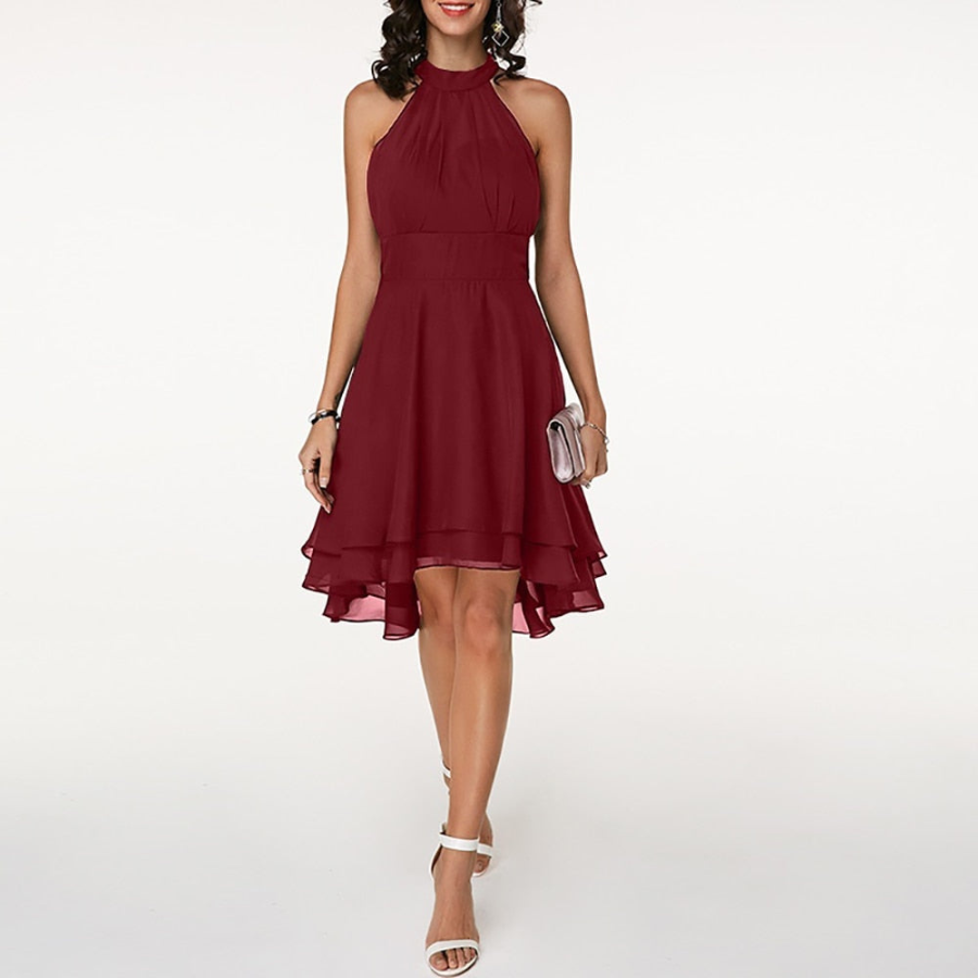 Elowen | Women’s Mini Halter Evening Dress | Sleek
