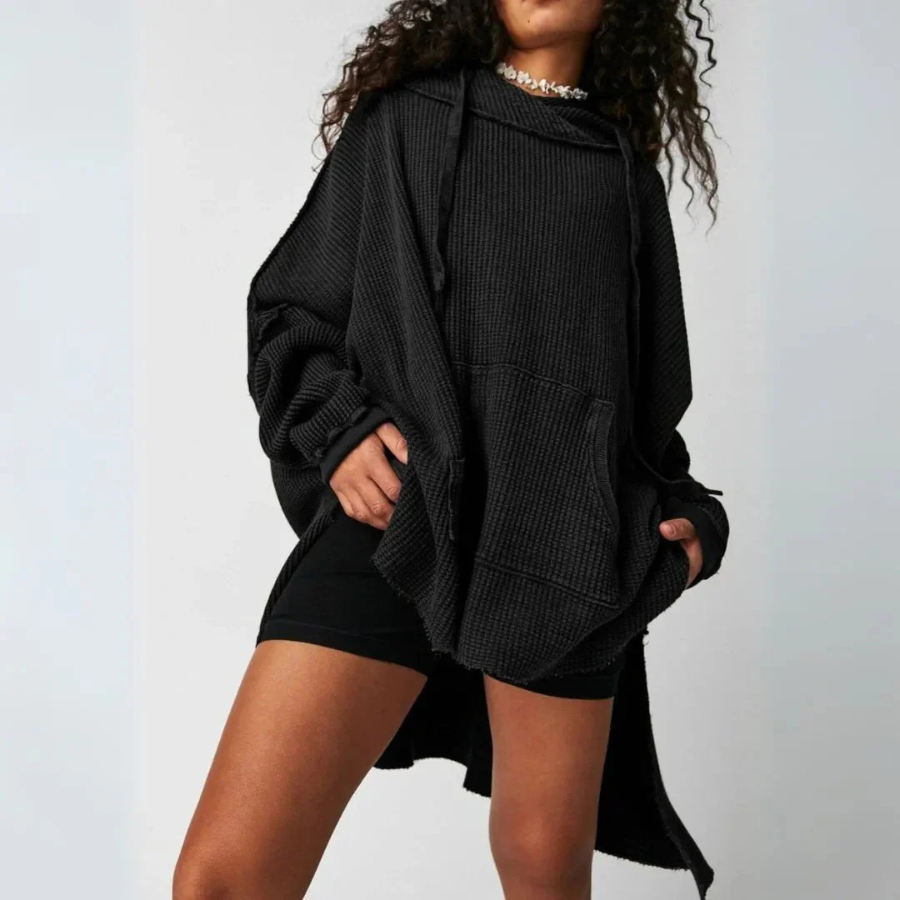 Juliet | Oversized Waffle-Knit Hoodie | Relaxed Warmth with Textured Style