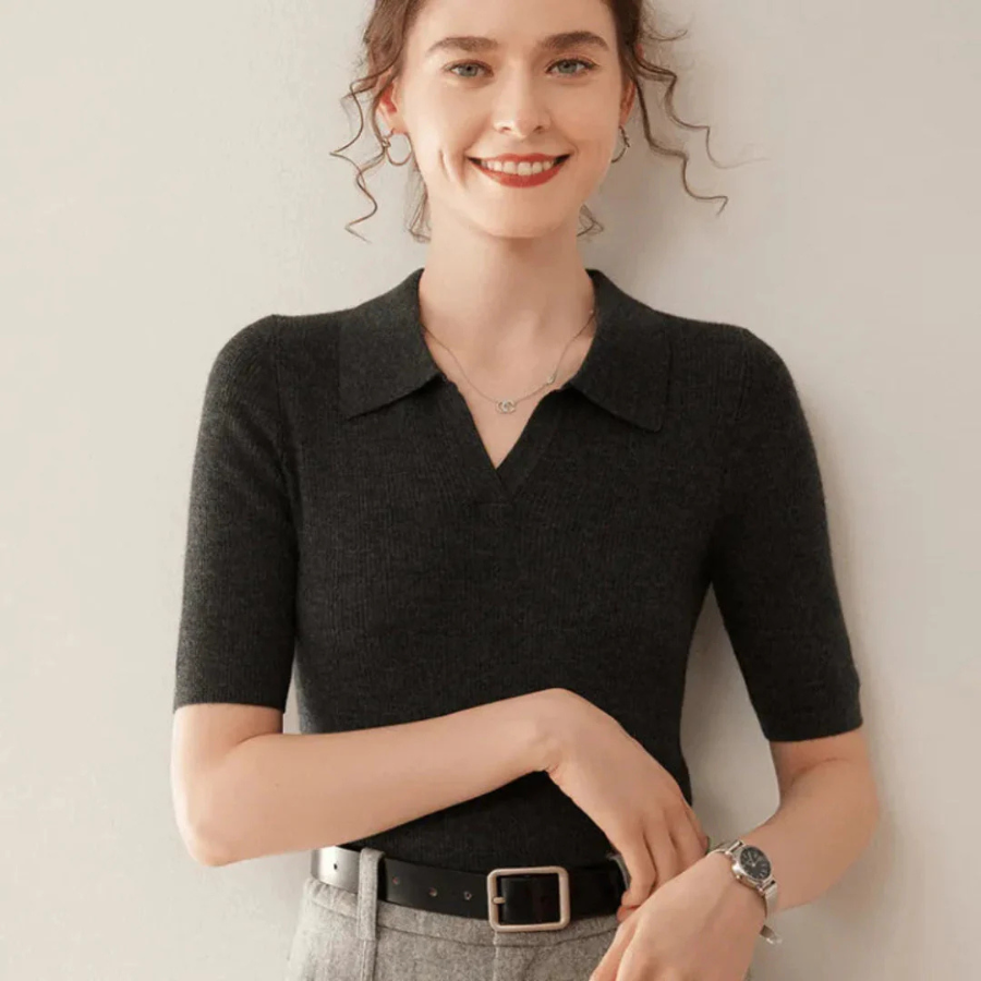 Anya | 100% Cashmere Polo Knit | Luxurious Comfort with Timeless Style