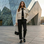 Rita | Cropped Zip-Up Wool Jacket | Tailored Warmth with Modern Edge