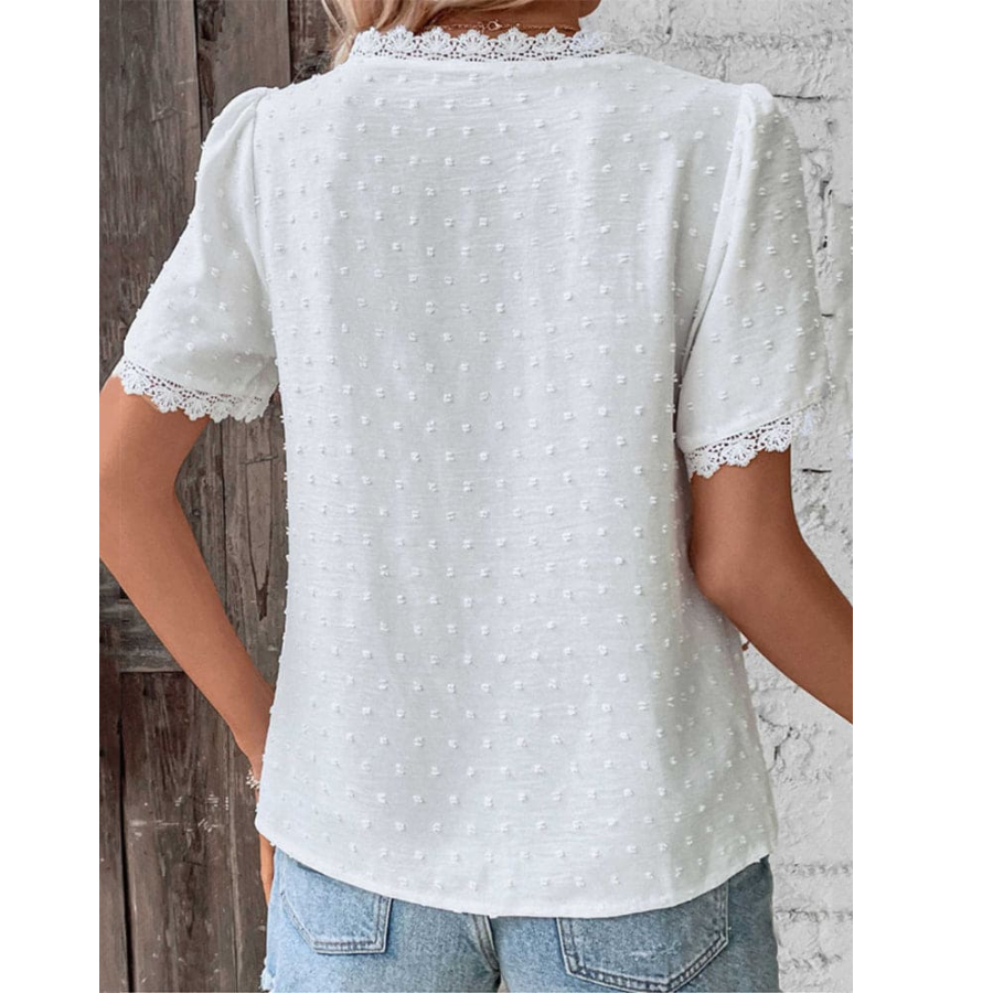 Gianna | Textured V-Neck Summer Blouse | Light and Effortless