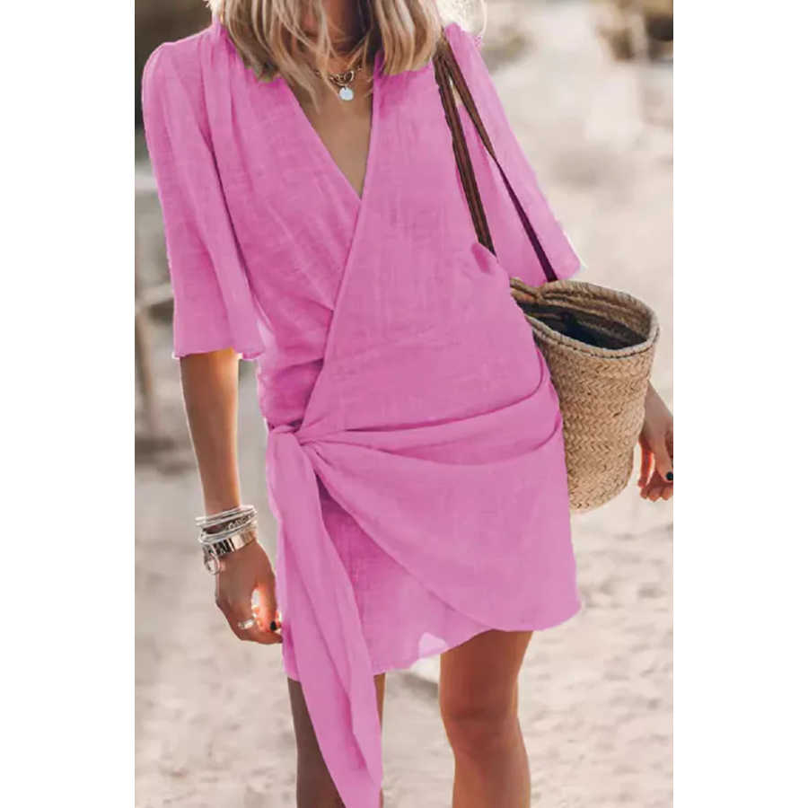 Irene | Knotted Wrap Mini Dress | Feminine and Flattering