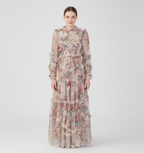 Willow | Women’s Floral Mock Neck Maxi Dress | Elegant Flowing Romantic Silhouette
