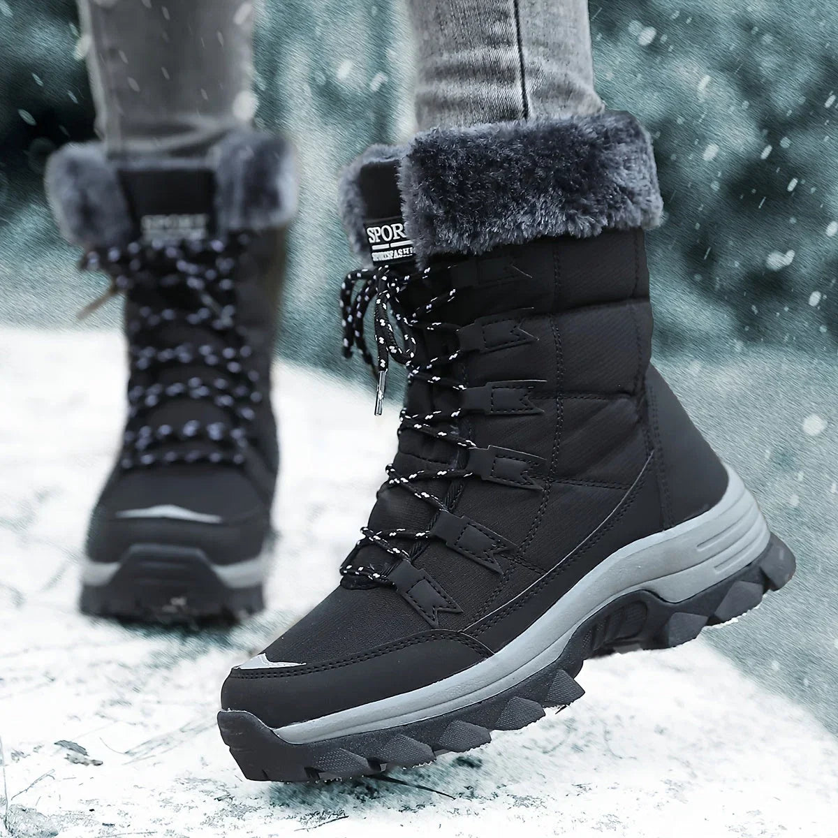 Charlotte | Women's Faux Fur Snow Boots, Cushioned Winter Boots for Cold Weather