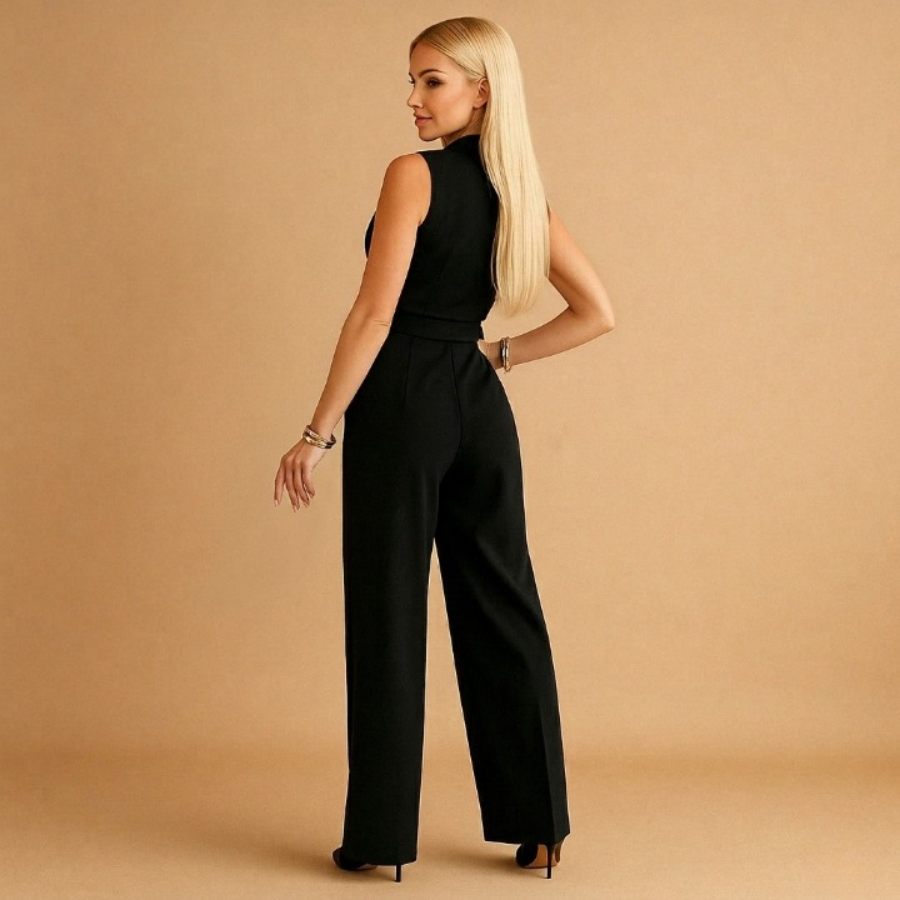 Brigitte | Wrap Wide-Leg Jumpsuit | Elegant and Tailored