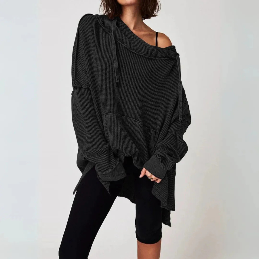 Juliet | Oversized Waffle-Knit Hoodie | Relaxed Warmth with Textured Style