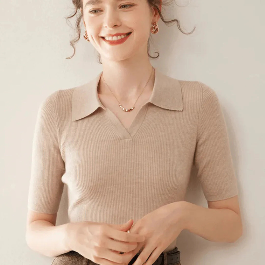 Anya | 100% Cashmere Polo Knit | Luxurious Comfort with Timeless Style