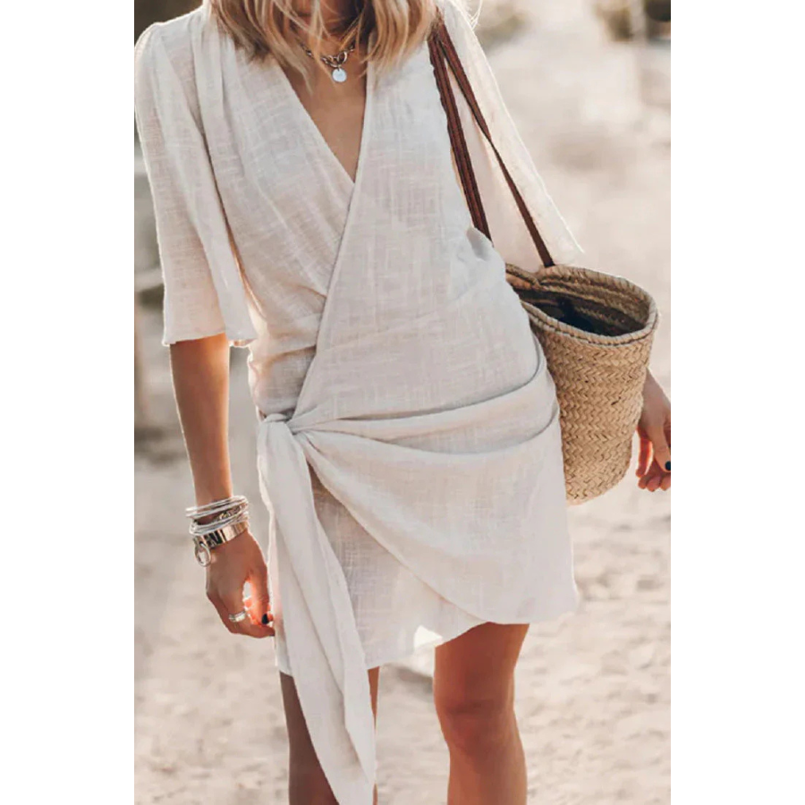 Irene | Knotted Wrap Mini Dress | Feminine and Flattering