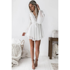 Lara | Lace-Up V-Neck Mini Dress | Elegant and Confident