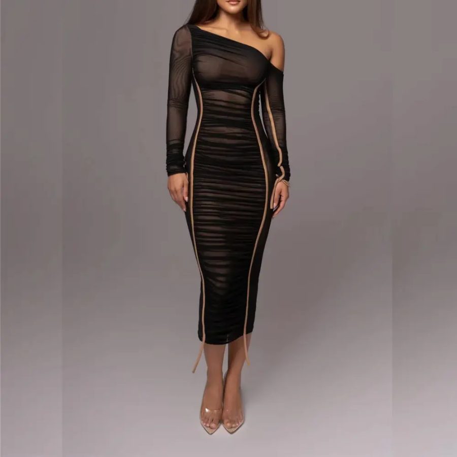 Vanessa | Asymmetric Midi Dress | Modern and Refined